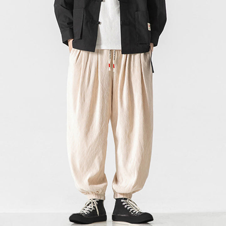 Buddha Stones, schlichte Baumwollhose für Herren mit Kordelzug und elastischen Bündchen, Taschen - image 22