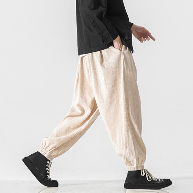 Buddha Stones, schlichte Baumwollhose für Herren mit Kordelzug und elastischen Bündchen, Taschen - image 26