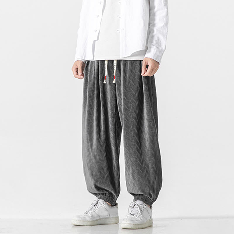 Buddha Stones, schlichte Baumwollhose für Herren mit Kordelzug und elastischen Bündchen, Taschen - image 8