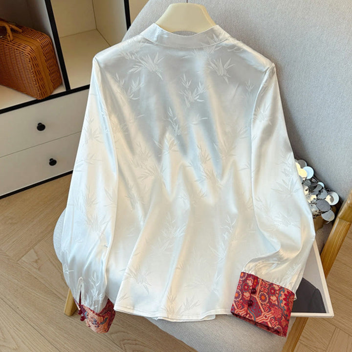 Buddha Stones, Froschknopf, Drachenblume, Bambus-Jacquard-Design, Damenweste, Hemd - image 9