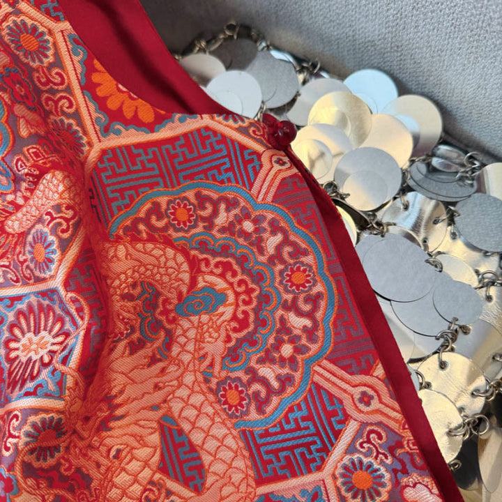 Buddha Stones, Froschknopf, Drachenblume, Bambus-Jacquard-Design, Damenweste, Hemd - image 6