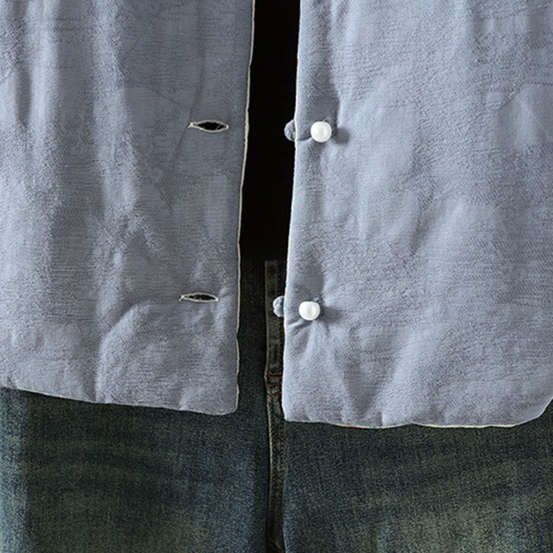 Buddha Stones, Froschknopf-Damenjacke mit langen Ärmeln, dickem Baumwollstoff und floralen Bündchen - image 6