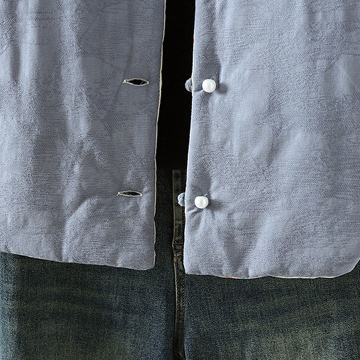 Buddha Stones, Froschknopf-Damenjacke mit langen Ärmeln, dickem Baumwollstoff und floralen Bündchen - image 6