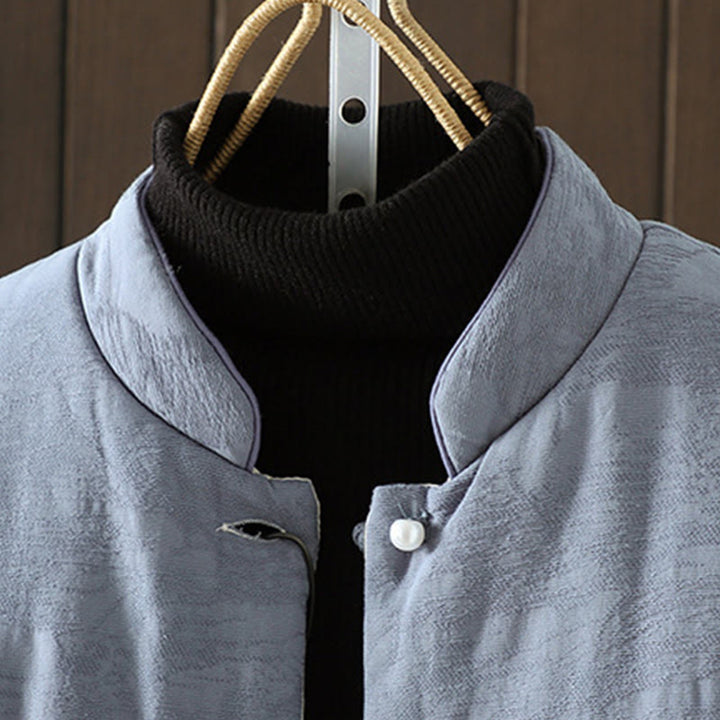 Buddha Stones, Froschknopf-Damenjacke mit langen Ärmeln, dickem Baumwollstoff und floralen Bündchen - image 2