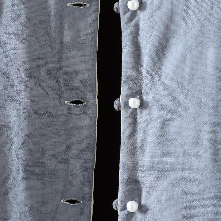 Buddha Stones, Froschknopf-Damenjacke mit langen Ärmeln, dickem Baumwollstoff und floralen Bündchen - image 5