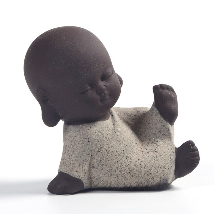 Buddha Stones, Tathagata-Buddha-Symbol-Design, lila Ton, Schreibtischdekoration für Ruhe und Gelassenheit - Grauer Buddha 3*4*6,5 cm - image 8