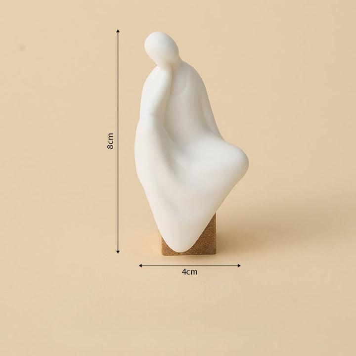 Buddha Stones, formlose Buddha-Keramik, Schreibtisch aus Wengeholz, Dekoration für Ruhe und Gelassenheit - Buddha 4 x 8 cm - image 7