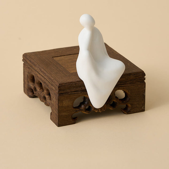 Buddha Stones, formlose Buddha-Keramik, Schreibtisch aus Wengeholz, Dekoration für Ruhe und Gelassenheit - image 4