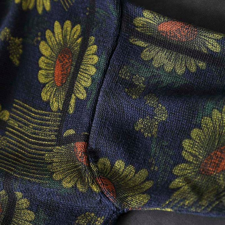 Buddha Stones -Sonnenblumenmuster-Baumwollpullover mit Stehkragen und langen Ärmeln für Damen - image 8