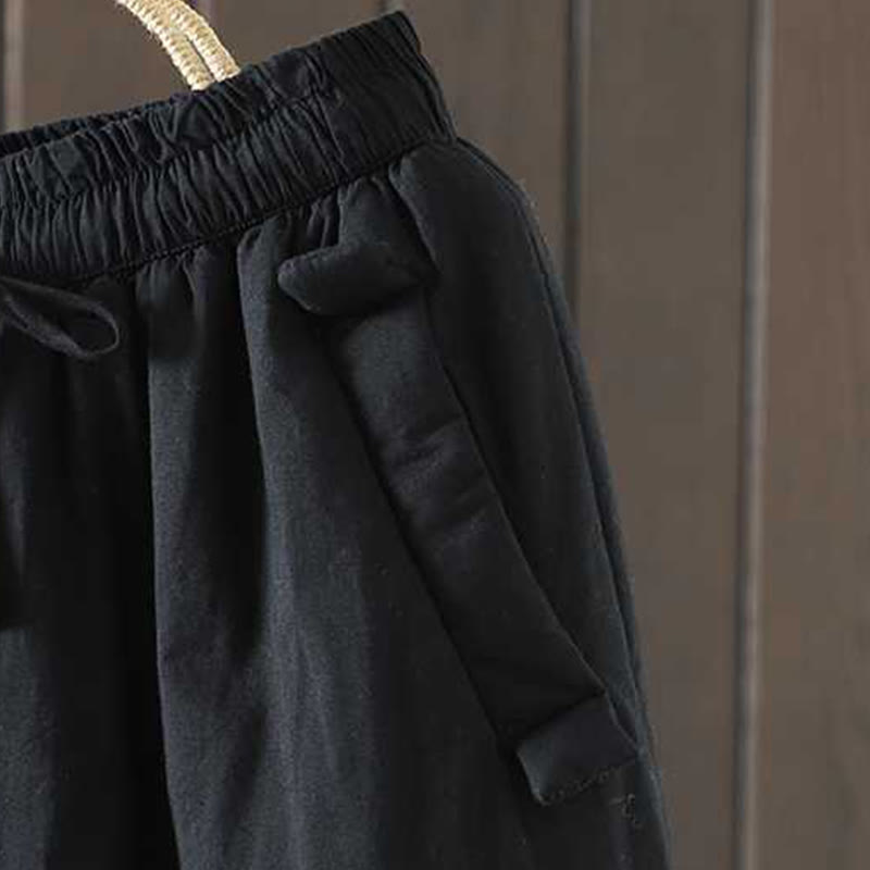 Buddha Stones Damen Winter-Haremshose mit Kordelzug, Fleece-Futter und Taschen - image 12