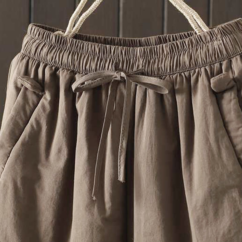 Buddha Stones Damen Winter-Haremshose mit Kordelzug, Fleece-Futter und Taschen - image 3