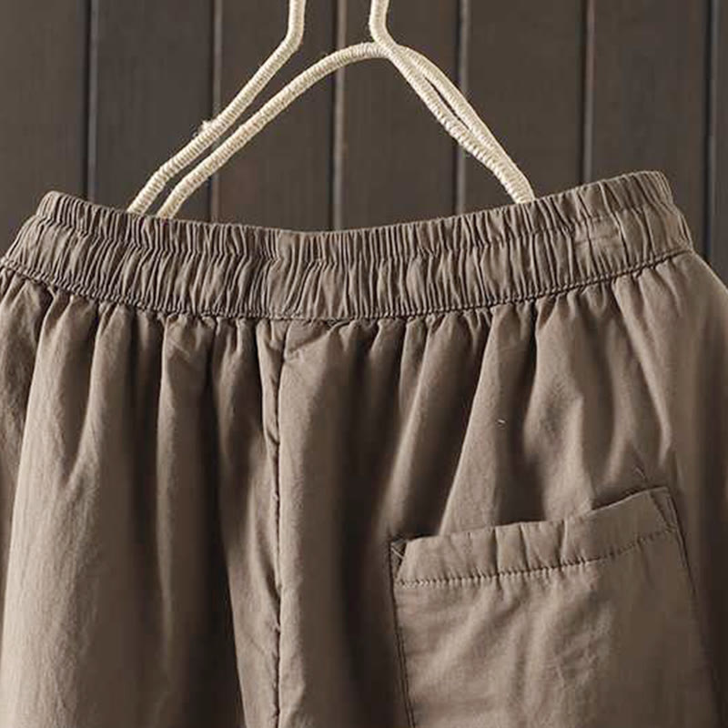 Buddha Stones Damen Winter-Haremshose mit Kordelzug, Fleece-Futter und Taschen - image 4