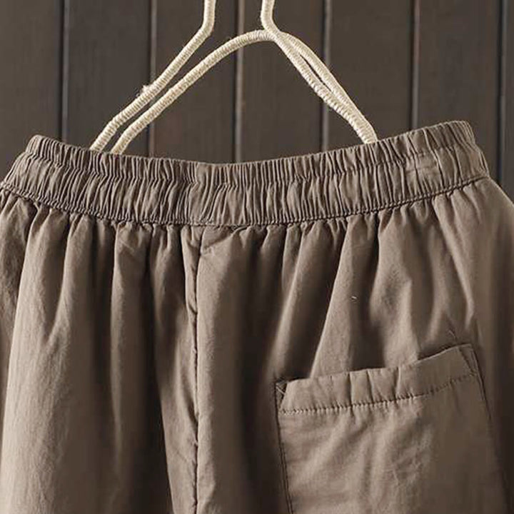 Buddha Stones Damen Winter-Haremshose mit Kordelzug, Fleece-Futter und Taschen - image 4