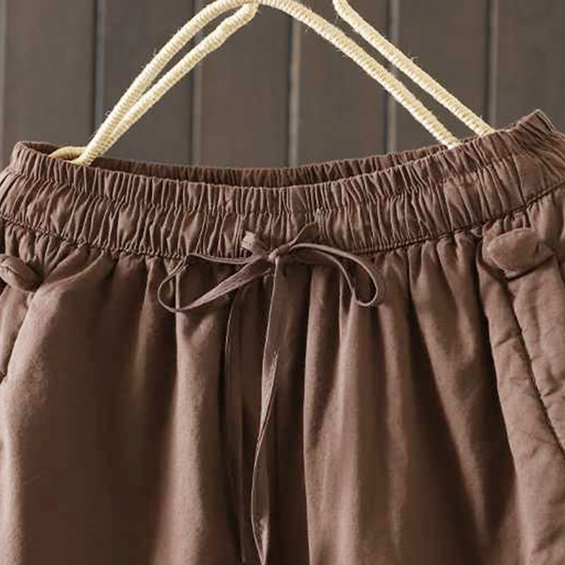 Buddha Stones Damen Winter-Haremshose mit Kordelzug, Fleece-Futter und Taschen - image 15