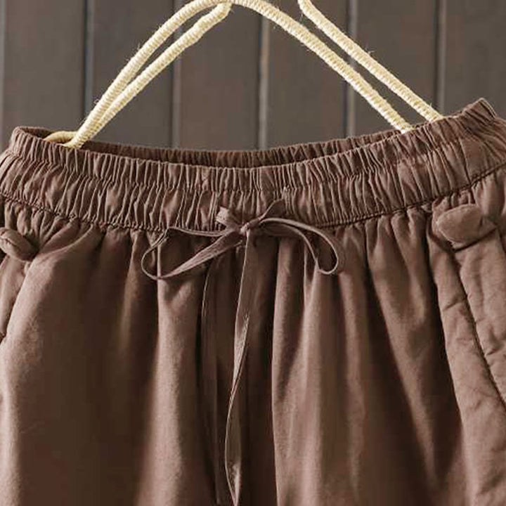 Buddha Stones Damen Winter-Haremshose mit Kordelzug, Fleece-Futter und Taschen - image 15