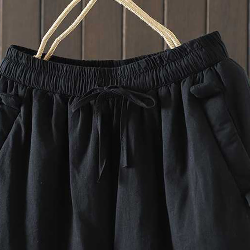 Buddha Stones Damen Winter-Haremshose mit Kordelzug, Fleece-Futter und Taschen - image 11