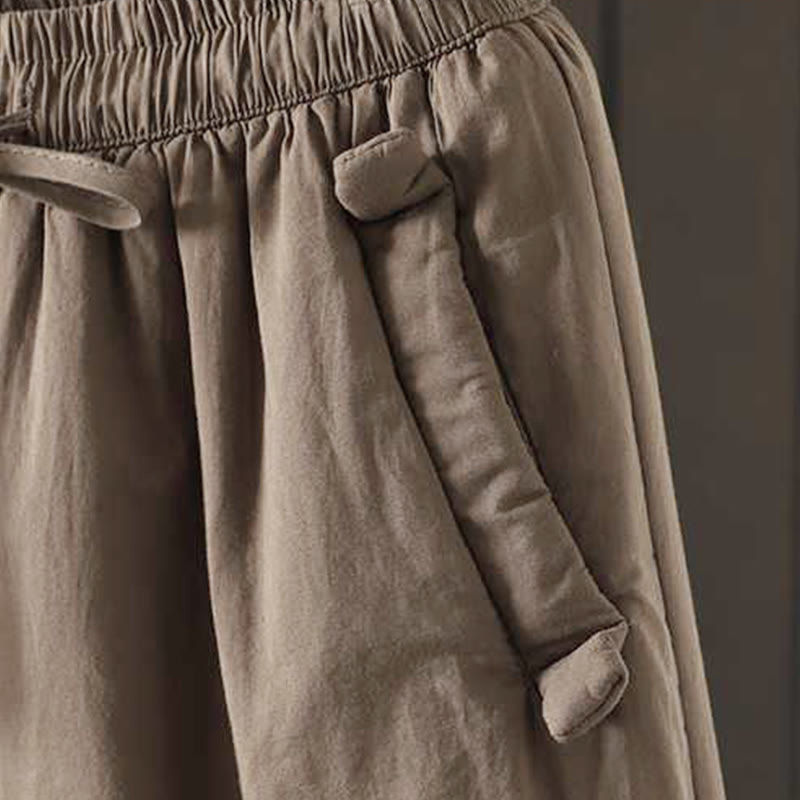 Buddha Stones Damen Winter-Haremshose mit Kordelzug, Fleece-Futter und Taschen - image 5