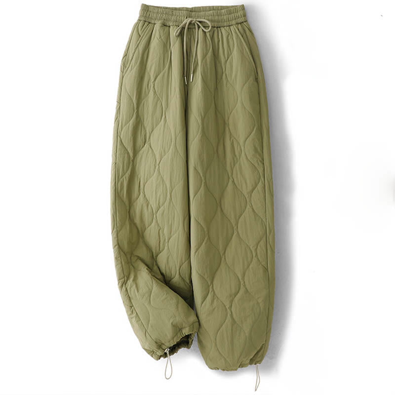 Buddha Stones Damen-Thermohose mit Taschen, schlichtem Design, elastischem Bündchen, Kordelzug und dicker Polsterung - image 11