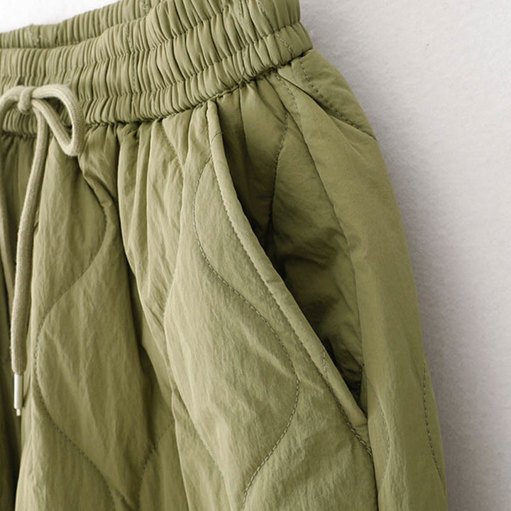 Buddha Stones Damen-Thermohose mit Taschen, schlichtem Design, elastischem Bündchen, Kordelzug und dicker Polsterung - image 15