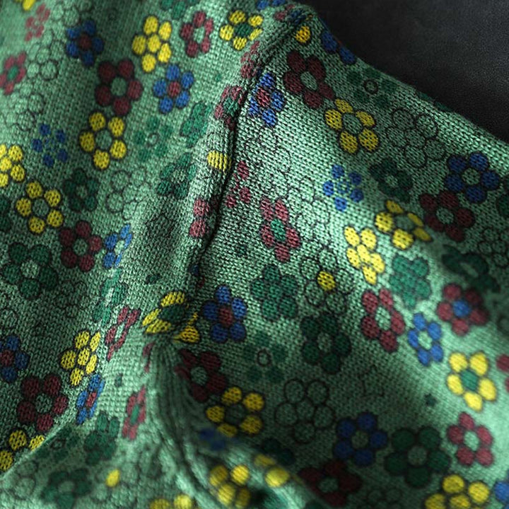 Strickpullover aus Baumwolle mit Buddha Stones, buntem Blumenmuster, langen Ärmeln und Taschen für Damen - image 10