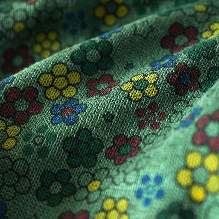 Strickpullover aus Baumwolle mit Buddha Stones, buntem Blumenmuster, langen Ärmeln und Taschen für Damen - image 8