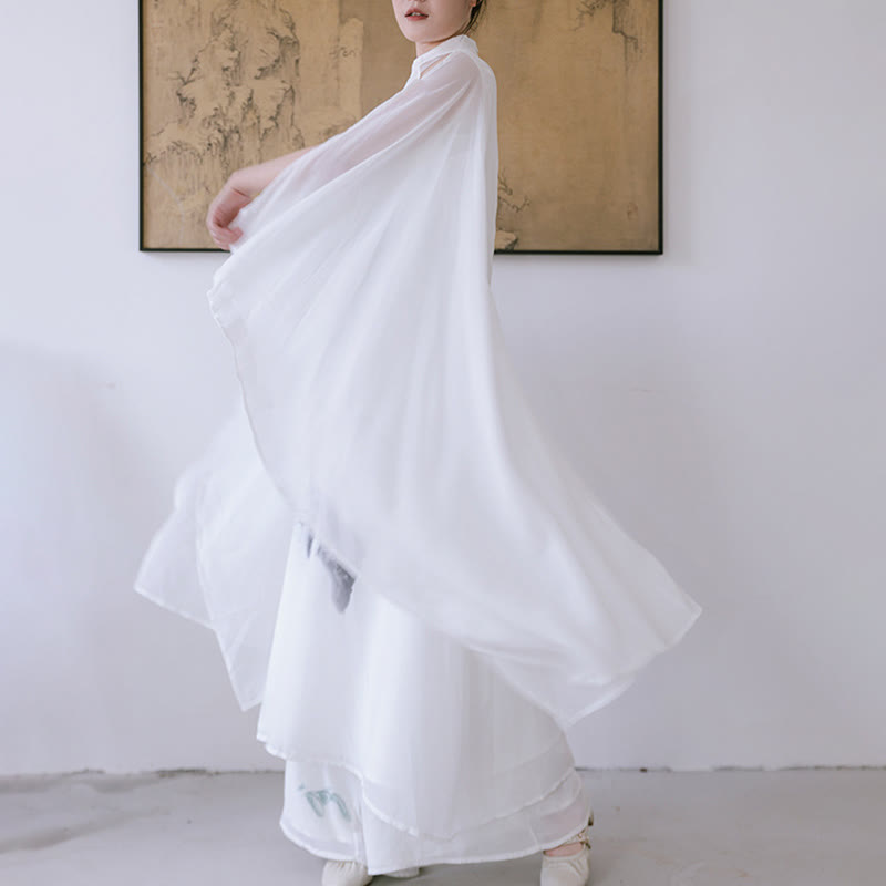 Buddha Stones -Print, weiße Tinte, Kurzarm-Meditationskleid für Damen, Midi-Länge, Zen-Kleidung - image 3