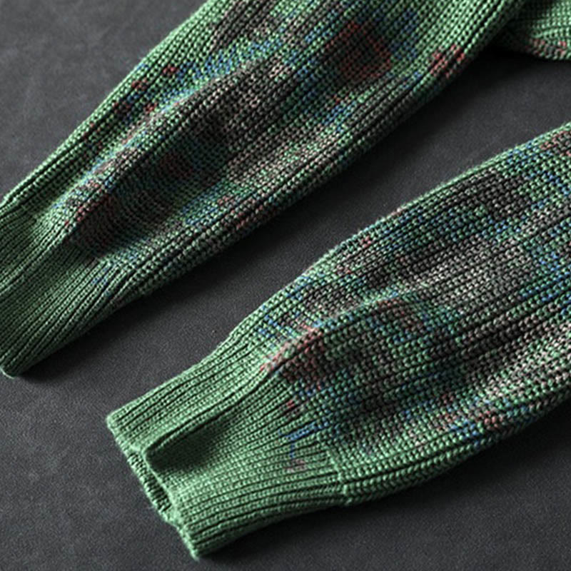 Buddha Stones Damen Strickpullover mit Blumenmuster, Baumwolle, Langarm, Kapuze - image 18