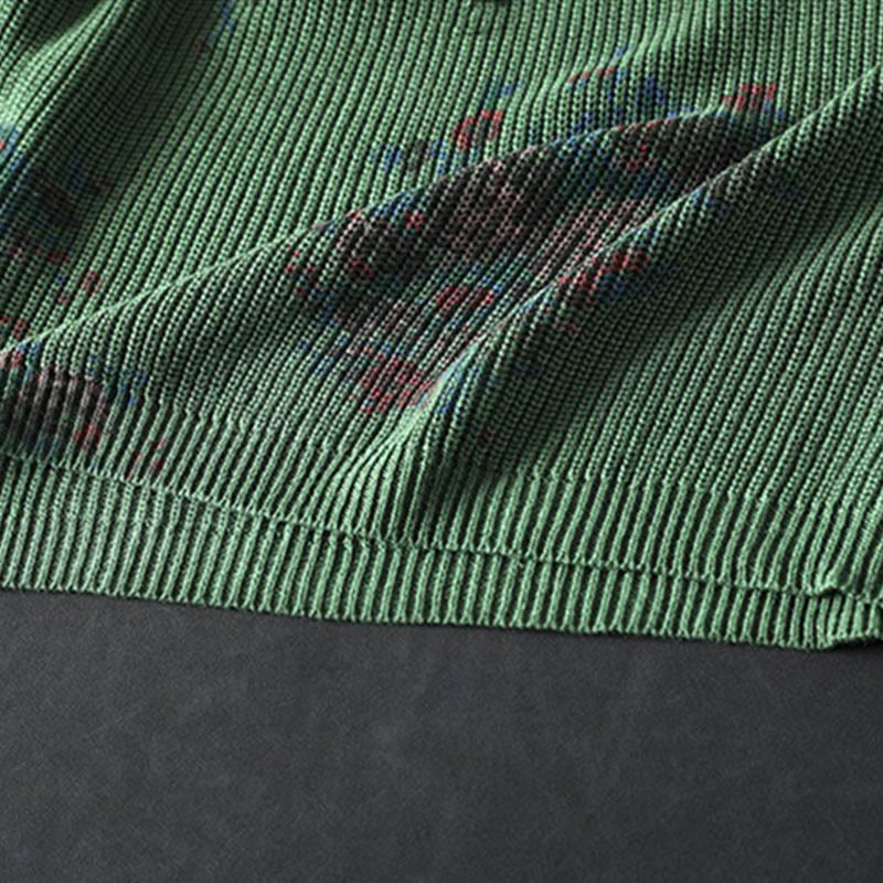 Buddha Stones Damen Strickpullover mit Blumenmuster, Baumwolle, Langarm, Kapuze - image 19