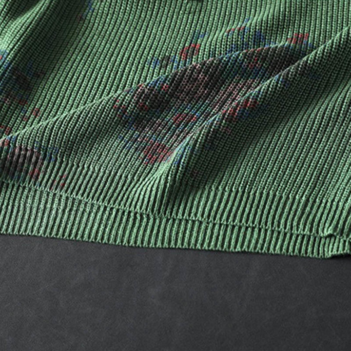 Buddha Stones Damen Strickpullover mit Blumenmuster, Baumwolle, Langarm, Kapuze - image 19