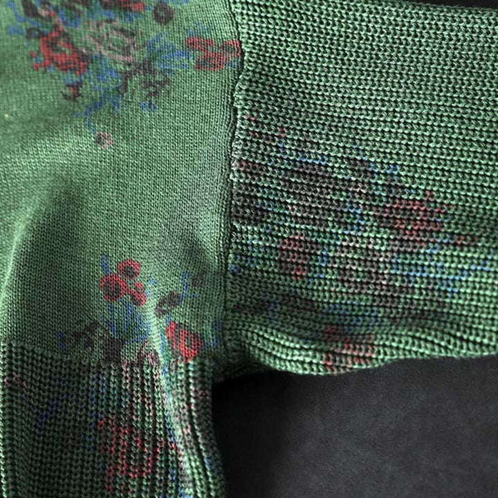 Buddha Stones Damen Strickpullover mit Blumenmuster, Baumwolle, Langarm, Kapuze - image 17