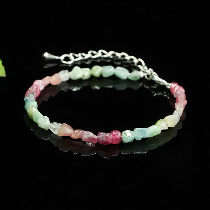 Buddha Stones 4mm ultradünne Turmalinperlen mit unregelmäßiger Form, positives Kettenarmband - Turmalin (Handgelenkumfang: 14-16 cm) - image 0