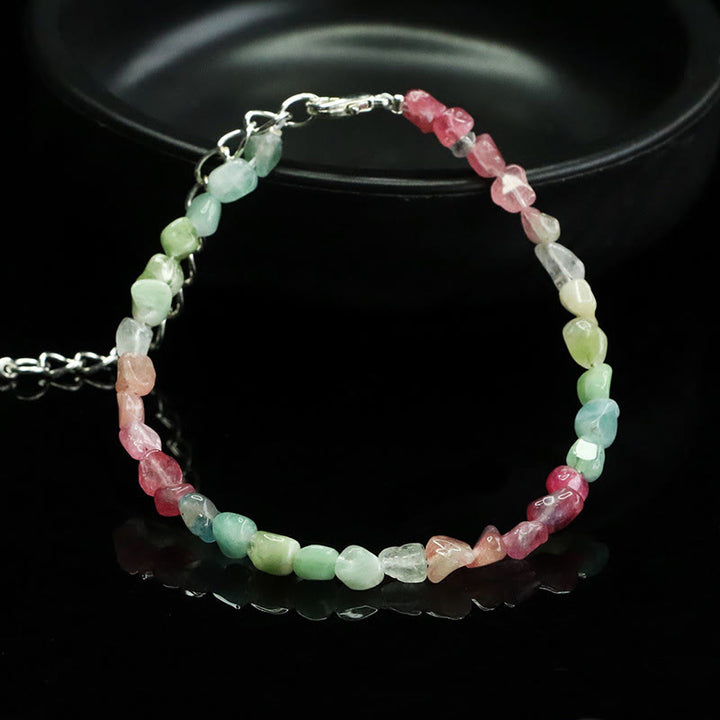 Buddha Stones 4mm ultradünne Turmalinperlen mit unregelmäßiger Form, positives Kettenarmband - image 4
