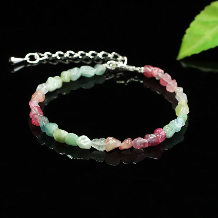 Buddha Stones 4mm ultradünne Turmalinperlen mit unregelmäßiger Form, positives Kettenarmband - image 3
