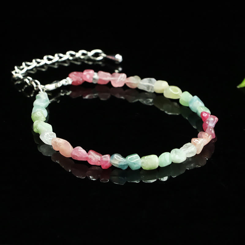 Buddha Stones 4mm ultradünne Turmalinperlen mit unregelmäßiger Form, positives Kettenarmband - image 2