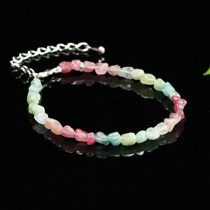 Buddha Stones 4mm ultradünne Turmalinperlen mit unregelmäßiger Form, positives Kettenarmband - image 2