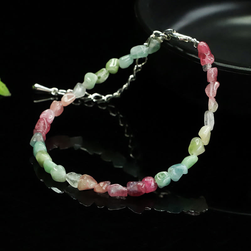 Buddha Stones 4mm ultradünne Turmalinperlen mit unregelmäßiger Form, positives Kettenarmband - image 5