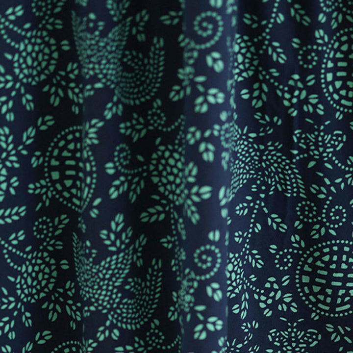 Buddha Stones bedrucktes, florales Maxikleid aus Baumwolle mit langen Ärmeln, Stehkragen und Taschen - image 7