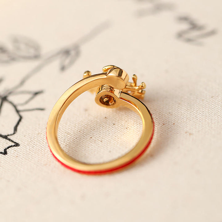 Buddha Stones, Kupferrote Schnur, Kupfermünzen, Jahr des Pferdes, Öffnungs-Balance-Ring - image 1