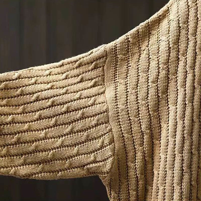 Winterpullover aus Baumwolle mit Buddha Stones -Patchwork-Design, langen Ärmeln und Rundhalsausschnitt, Damen - image 6