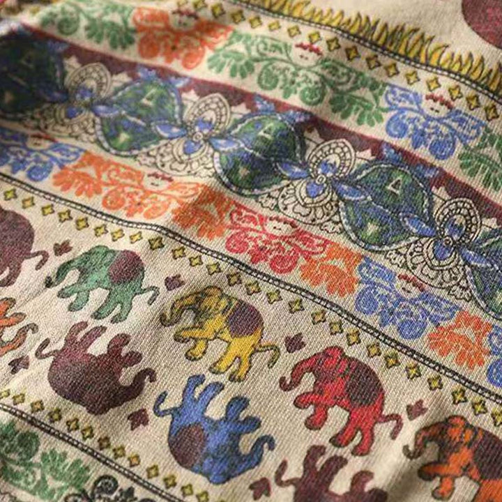 Buddha Stones, Elefantenmuster, Strickpullover aus Baumwolle für Damen, Langarm mit Taschen - image 9