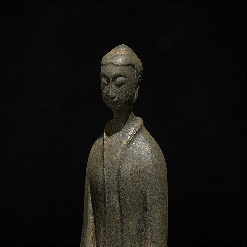Buddha Stones Handgemachte Sakyamuni Buddha Eisenpulver Rostgegossene Harzstatue Wohnkultur - image 6