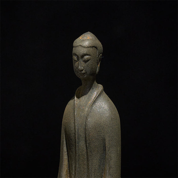 Buddha Stones Handgemachte Sakyamuni Buddha Eisenpulver Rostgegossene Harzstatue Wohnkultur - image 6