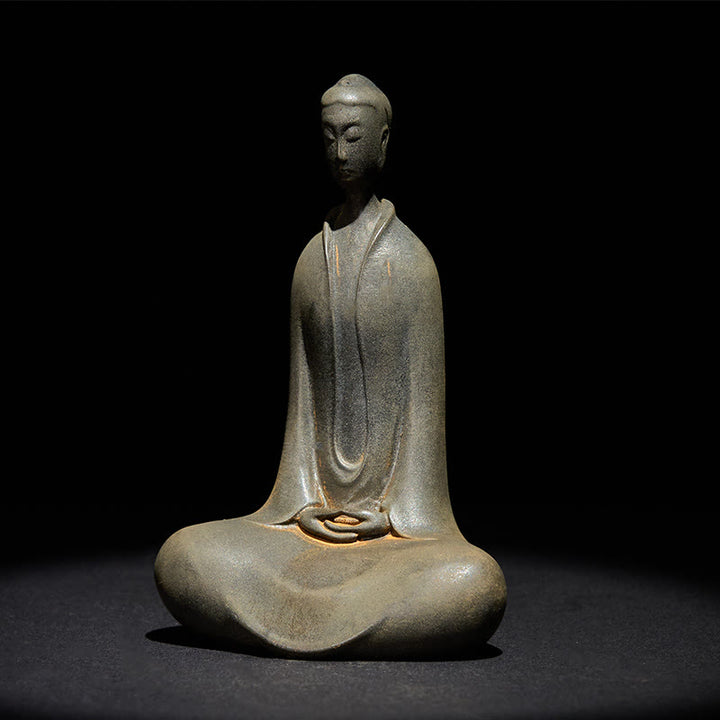 Buddha Stones Handgemachte Sakyamuni Buddha Eisenpulver Rostgegossene Harzstatue Wohnkultur - image 11