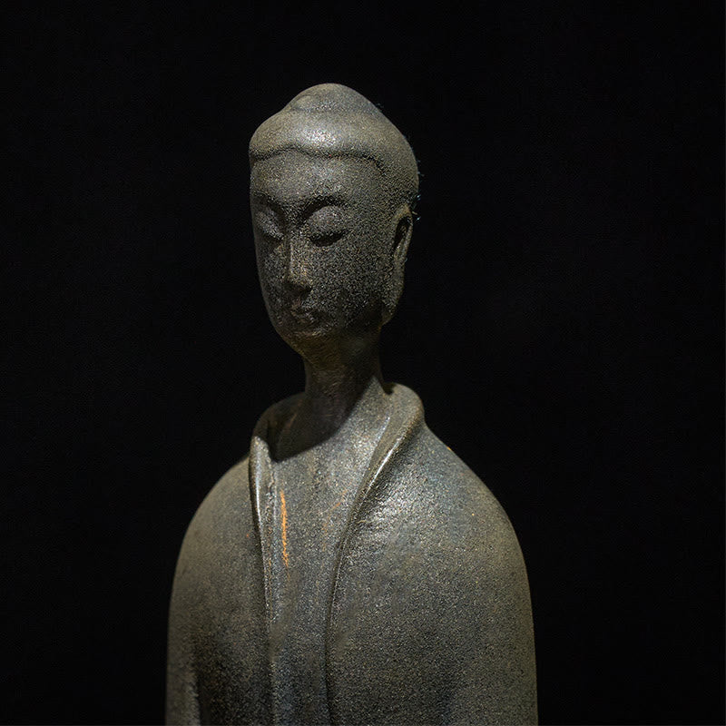 Buddha Stones Handgemachte Sakyamuni Buddha Eisenpulver Rostgegossene Harzstatue Wohnkultur - image 13