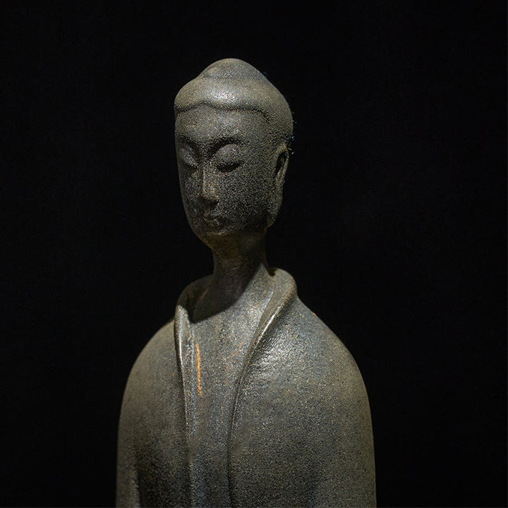 Buddha Stones Handgemachte Sakyamuni Buddha Eisenpulver Rostgegossene Harzstatue Wohnkultur - image 13