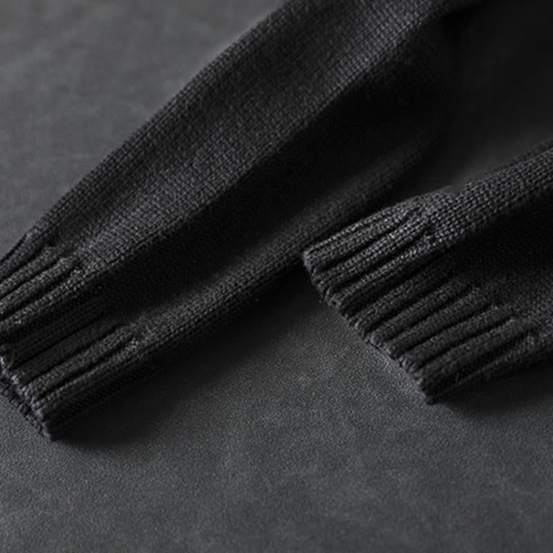 Strickcardigan mit Buddha Stones, schlichtem Strickmuster, bunten Knöpfen, Baumwoll-Langarmpullover für Damen - image 6