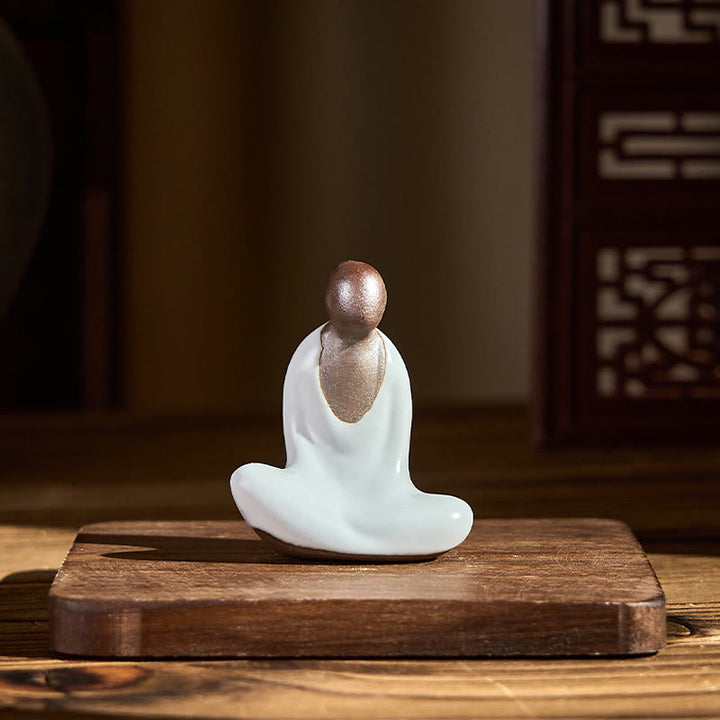 Buddha Stones, kleine formlose Buddha-Meditationsstatue aus Keramik, Zen-Heimdekoration, 4 x 2,5 x 5 cm - image 3