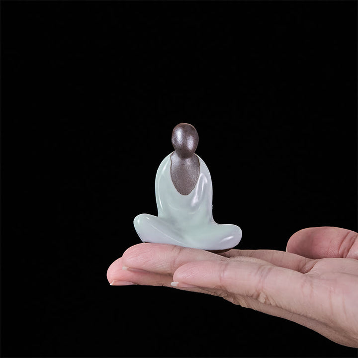 Buddha Stones, kleine formlose Buddha-Meditationsstatue aus Keramik, Zen-Heimdekoration, 4 x 2,5 x 5 cm - image 5