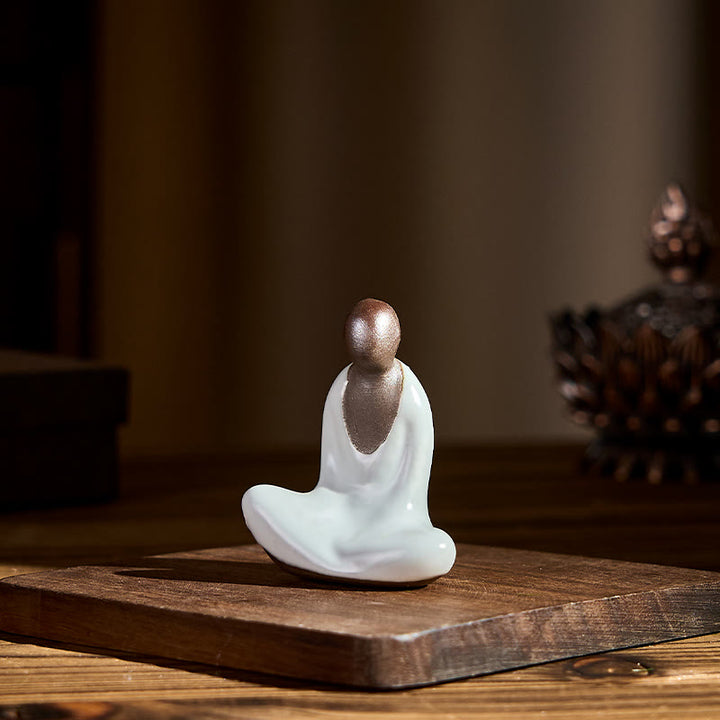 Buddha Stones, kleine formlose Buddha-Meditationsstatue aus Keramik, Zen-Heimdekoration, 4 x 2,5 x 5 cm - image 4