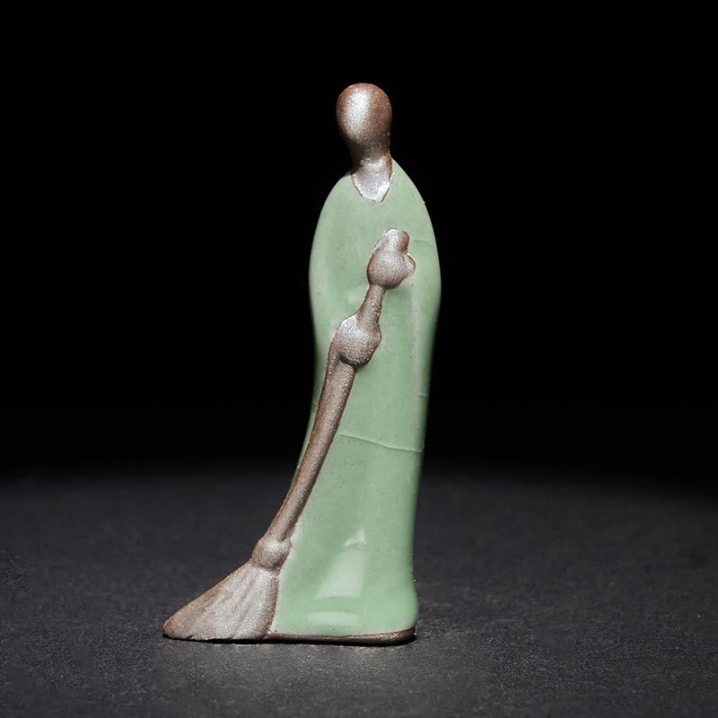 Buddha Stones, kleiner formloser Buddha, geschwungener Mönch, Keramikstatue, Heimdekoration, 3,5 x 1,5 x 7 cm - Buddha 3,5 x 1,5 x 7 cm - image 0